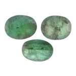 Green Emerald – 15.31 Carats (Ratti-16.91) Panna ~ 3 Pcs Seller Pack